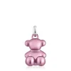 Medium pale-pink-colored steel bear Pendant Bold Bear