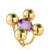 Medium Ring with 18kt gold plating over silver, amethyst and peridot Sugar Party