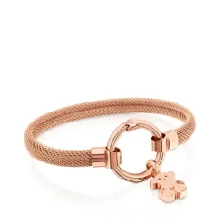 Medium Rose Vermeil Silver and Steel TOUS Hold Bracelet 1,15cm
