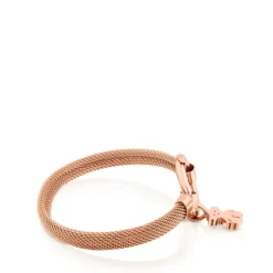 Medium Rose Vermeil Silver and Steel TOUS Hold Bracelet 1,15cm