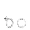 Medium Silver Straight disc Earrings