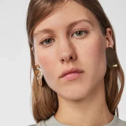 Medium Silver Vermeil Nenufar petal Earrings