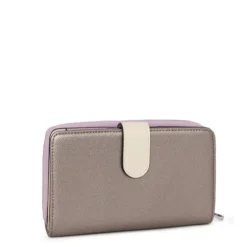 Medium silver-colored New Dubai Saffiano Wallet