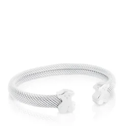 Mesh TOUS Silver Bangle Bear motif