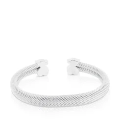 Mesh TOUS Silver Bangle Bear motif