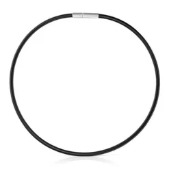 Mesh Tube black IP steel Necklace 4 mm