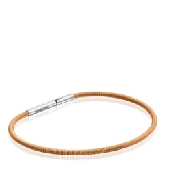Mesh Tube orange IP steel Bracelet 17 cm