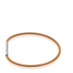 Mesh Tube orange IP steel Bracelet 17 cm