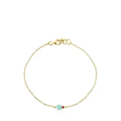 Mini Ivette Bracelet in Gold with Amazonite and Ruby