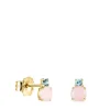 Mini Ivette Earrings in Gold with Opal and Topaz