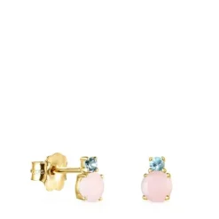 Mini Ivette Earrings in Gold with Opal and Topaz