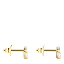 Mini Ivette Earrings in Gold with Opal and Topaz