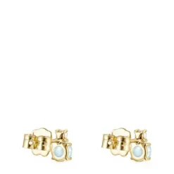 Mini Ivette Earrings in Gold with Topaz and Pearl