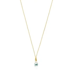 Mini Ivette Necklace in Gold with Topaz and Pearl
