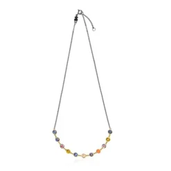 Minifiore Necklace in Silver Vermeil, Dark Silver and Murano Glass