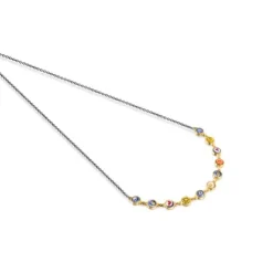 Minifiore Necklace in Silver Vermeil, Dark Silver and Murano Glass