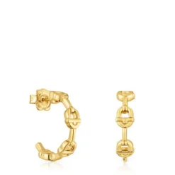 17.4 mm 18kt gold plating over silver logo Hoop earrings TOUS MANIFESTO
