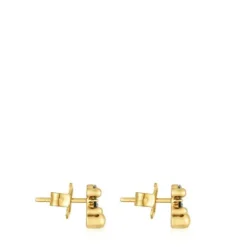 8 mm 18kt gold plating over silver bear motif Earrings with laboratory-grown green spinel Color Bear LGG