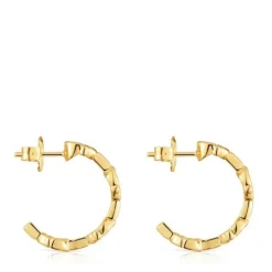 17.4 mm 18kt gold plating over silver logo Hoop earrings TOUS MANIFESTO
