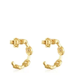 17.4 mm 18kt gold plating over silver logo Hoop earrings TOUS MANIFESTO
