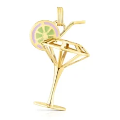 45-mm silver vermeil TOUS St. Tropez Cup 3D Enameled pendant