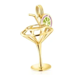 45-mm silver vermeil TOUS St. Tropez Cup 3D Enameled pendant