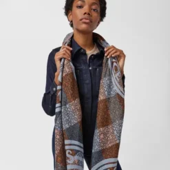 Multi-colored jacquard Kaos Mini Stamp Foulard