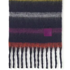 Navy blue TOUS Stripes Foulard