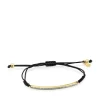Nocturne bar Bracelet in Silver Vermeil with Diamonds and black Cord