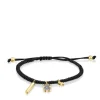 Nocturne Bracelet in Silver Vermeil with Diamonds and black Cord