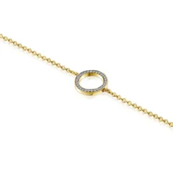 Nocturne disc Bracelet in Silver Vermeil with Diamonds