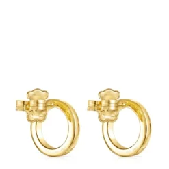 Nocturne disc Earrings in Silver Vermeil with Diamonds