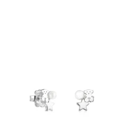 Nocturne Silver Earrings with Pearl