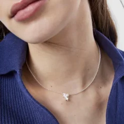Nocturne Silver Necklace with Pearl