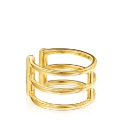 Nocturne triple Ring in Silver Vermeil with Diamonds