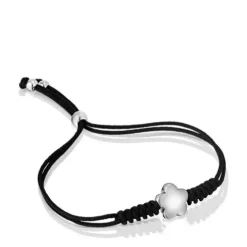 Nylon Bold Motif Bracelet with silver flower motif