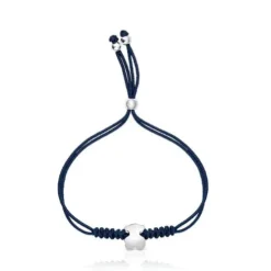 Nylon Bold Motif Bracelet with silver bear motif