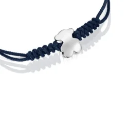Nylon Bold Motif Bracelet with silver bear motif