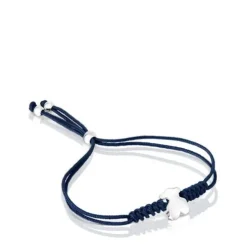 Nylon Bold Motif Bracelet with silver bear motif