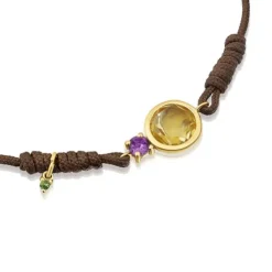 Nylon Virtual Garden Bracelet with citrine and gold