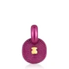 Oursin fuchsia silver Pendant