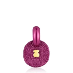 Oursin fuchsia silver Pendant