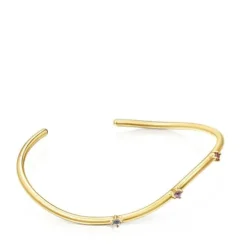 Oval silver vermeil Magic Nature Bracelet with gemstones