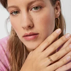 Oval silver vermeil Magic Nature Ring with gemstones
