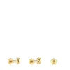 Pack of Balloon Ear piercings in gold-colored IP steel