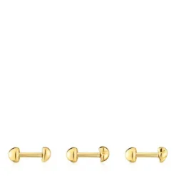 Pack of Balloon Ear piercings in gold-colored IP steel