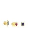 Pack of silver vermeil Magic Nature Earrings with gemstones