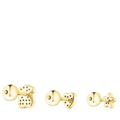 Pack of silver vermeil TOUS Basics ear Piercings with spinel
