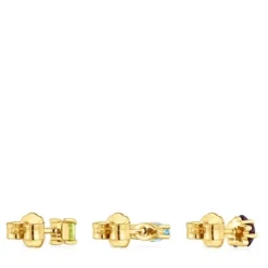 Pack of small Earrings with 18kt gold plating over silver and gemstones Sugar Party