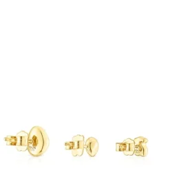 Pack of three silver vermeil TOUS Joy Bits earrings
